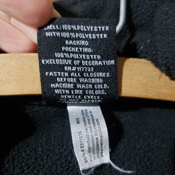 boys size 10-12 Zeroxposur zip jacket, black green water resistant fleece lined - Picture 9 of 12